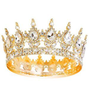 Queen Crown Rhinestone Wedding Crowns and Tiaras for Women Costume Party Hair